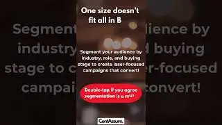 #B2BMarketing Tip4: Audience Segmentation is key to successful campaigns.