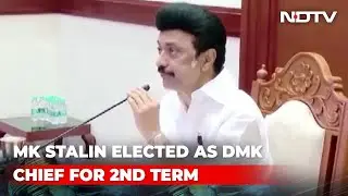 MK Stalin Elected Unopposed As DMK Chief For 2nd Time