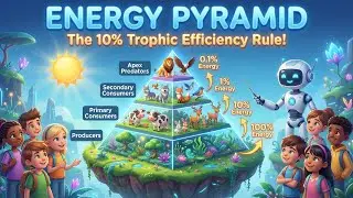 The Energy Pyramid! 🔋 The 10% Rule, Trophic Efficiency & Food Chains Explained for Kids