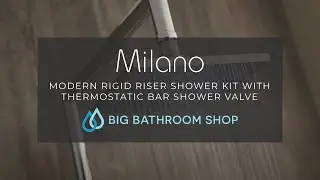 Milano - Modern Rigid Riser Shower Kit with Thermostatic Bar Shower Valve