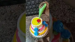 Birthday cake | three layer cake | pineapple flavour cake | cake decorating ideas