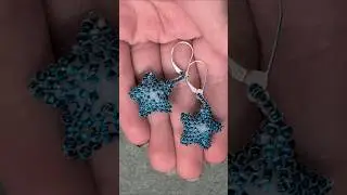 here's some puffy star earrings!! #crafting #beadwork #crafts #beads #beading #beaded #handmade #diy