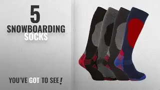 Top 10 Snowboarding Socks [2018]: 4 Pairs of Mens High Performance Thermal Ski Socks Multi 6-11
