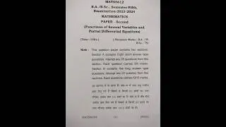 Kumaun university and SSJU: Maths (Functions of several variables & partial differential functions)