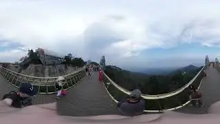 Ba Na Hills walking over Golden Bridge in 360