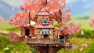 Build a Magical Sakura Tree House! 🌸✨ Rolife DIY 3D Wooden Puzzle TGS04 | Unboxing & Assembly