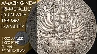 Amazing new giant coin with a trimetallic structure.The Guan Yi Bodhisattwa.