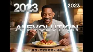 Will Smith eating pasta AI video 2023 vs 2025