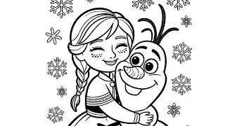 Anna Frozen Disney Princess Drawing Easy, Anna Elsa Frozen Drawing, Painting and Coloring for Kids