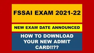 FSSAI NEW EXAM DATE ANNOUNCED || Nishant eAcademy