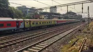 Coimbatore Mumbai LTT express parallel race with fast local train at kalyan junction 