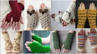 Most Beautiful  and Eye Catching Crochet Heandkitted Fingerless Gloves Design patterns for womans |