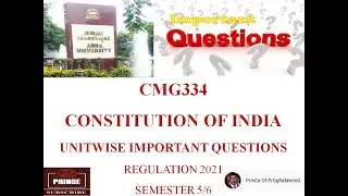 CMG344 Constitution of India Important Questions l Easy Pass