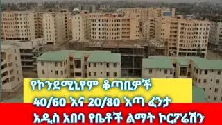 የኮንደሚኒየም 20/80 እና 40/60 ምን ለይ ነዉ?