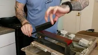 How I round the choil and spine on a Moritaka AS 210 gyuto.