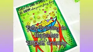 happiness poster drawing easy/happiness drawing/school project happiness poster drawing#happiness