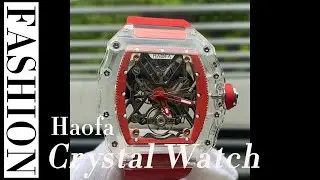 NEW IN! NEW IN! Haofa Crystal Case Watch! Skeleton Transparent Automatic Mechanical Watch, 72H