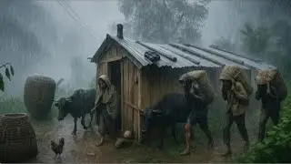 Nepal himalayan village life walk in heavy rain time | most peaceful and relaxing village life