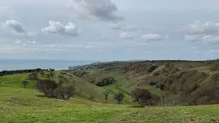 Walking along the side of St Boniface Down, Isle of Wight