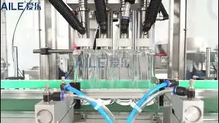AILE Automatic Linear Type 4 Heads Air Bottle Washing Machine Test Video