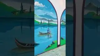 #decoratingideas 3D wall colour painting design wall painting design short video short viral