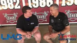 Caleb Brooks with Barry Dean from the Alabama Baseball Coaches Association