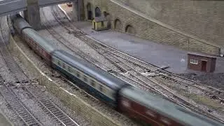 The B.M.Rly.S on N Gauge Layout - The Class 47 BR Green with Passenger Train.