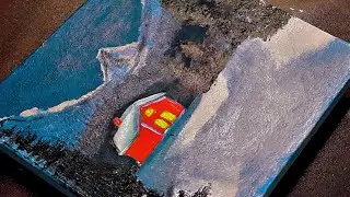 You won't believe How Easy this Winter painting Is ! Winter landscape | Acrylic Painting