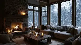 Winter Wind & Fireplace Crackle 🔥 Sleep Instantly with Nature White Noise Sounds
