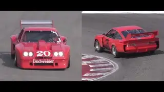 2018 Monterey Reunion 2 x IMSA Chevy Monzas great V8 sound DeKon