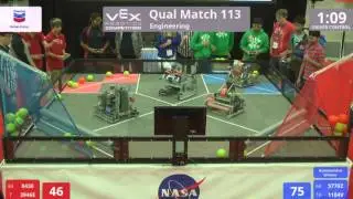 VEX Worlds 2016 - VRC High School - Engineering - Qual 113 (8430 3946E) 166 vs 249 (5776Z 1104V)