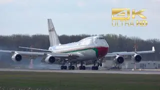 (4K) Boeing 747-430 Oman Royal Flight A4O-OMN arrival at Munich Airport MUC EDDM