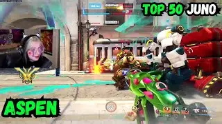 TOP 500 JUNO MAIN! ASPEN JUNO GAMEPLAY ON ESPERANCA OVERWATCH 2 SEASON 13