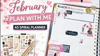 💗February Plan With Me | A5 Spiral Planner | Functional + Decorative Planning