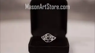 Silver Occult Ring Wiccan Ring Pentacle, Pentagram