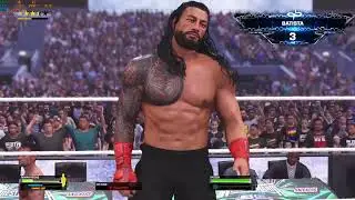 WWE 2K25 | Roman Reigns vs CM Punk & Batista & Cody Rhodes | 1 vs 3 Gauntlet Turmoil 😱