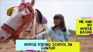 Horse riding classes in guntur ||  A Cute horse riding  by a little girl