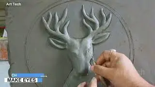 Deer head making | fiber wall decor item | easy animal head making | Art Tech