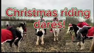 Chaotic christmas riding dares!! *go pro footage included* #equestrian 