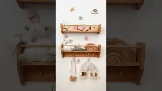 Nursery Wall Shelf with Hooks
