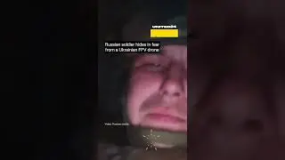 Russian Soldier Hides in Fear From Ukrainian FPV Drone #warinukraine