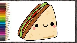 Cute Sandwich Drawing | How to Draw a Cute Kawaii Sandwich Easy for Kids | Cute Little Drawings