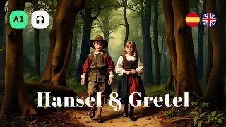 Spanish Audiobook for A1 Beginners with Subtitles | Hansel & Gretel (Bilingual story)
