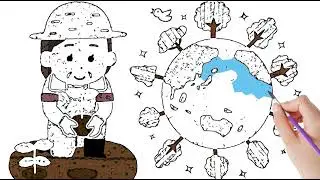 Draw the Earth|Nature Sketching| Green Art Save Our Planet