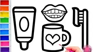 Draw pictures about oral hygiene and colors for children / Bolalar uchun og'iz bo'shlig'i gigienasi.