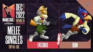 FatGoku (Fox) vs rom (Falco) - Melee Top 64 Losers Round 3  - Mainstage 2022