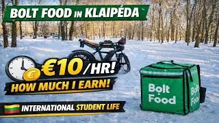 &euro;10/Hour in SNOW?! 😱 My REAL Earnings as International Student | Bolt Food Lithuania