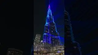 Welcome to Dubai City! 🇦🇪 #BurjKhalifa #Dubai #LightShow #Night 🌃