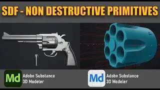 SDF - Modeling a gun in Substance Modeler using non destructive primitives