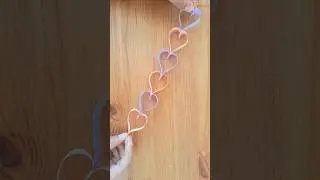 Paper Heart Chain II DIY Wall Decoration Idea II Cute Craft #shorts